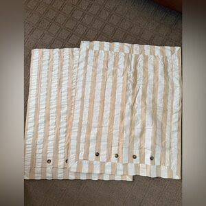 Striped Tan and White Euro Shams